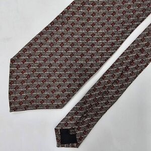 TODAY'S MAN ITALY SILK TIE TAN BLACK NEUTRAL GEOMETRIC STRIPE 3.75 X 58"